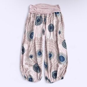 Made in Italy Beyond Capri Pink Rayon Printed Wide Leg Pants S